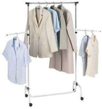 Porte-vêtements avec 2 bras pivotants, roulant, ré