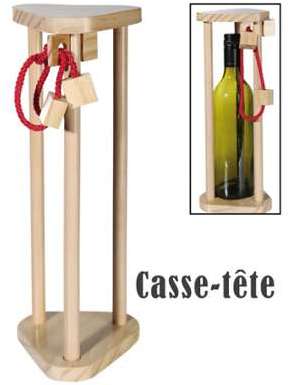 Casse-tête Porte-bouteille en bois de hêtre