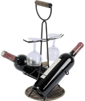 Porte-bouteilles porte-verres 2 en 1