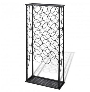 VidaXL Rack Casier à 28 bouteilles de vin en métal