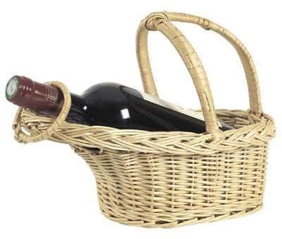 Presentoir bouteille en osier clair
