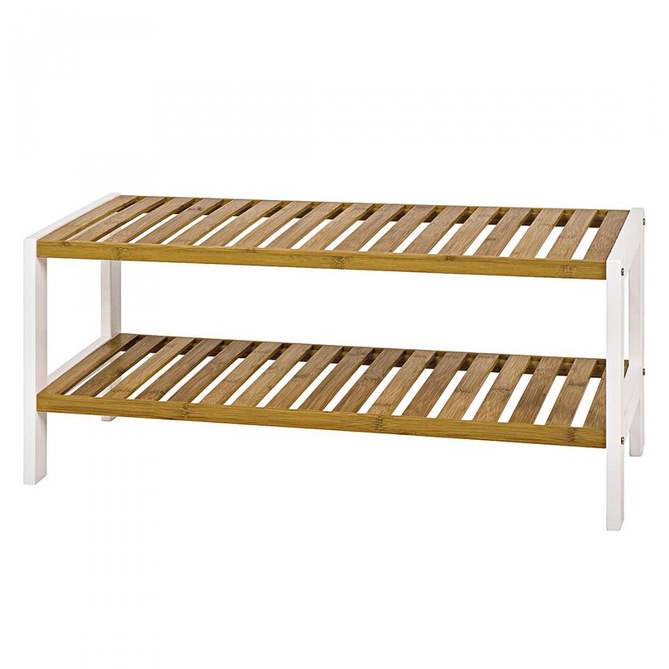 Etagère Ilona I - Blanc / Bambou