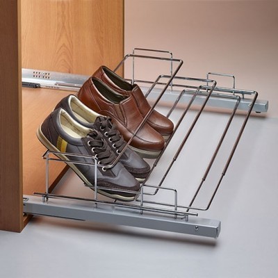 Porte chaussures coulissant chromé