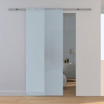 Porte coulissante 88 x 208 cm, verre transparent,
