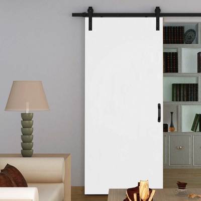 Porte coulissante 90 x 206 cm, bois blanc, rail ap