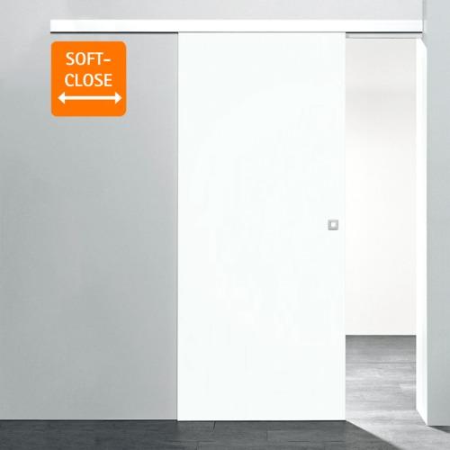 Porte coulissante 75 x 203 cm, bois blanc
