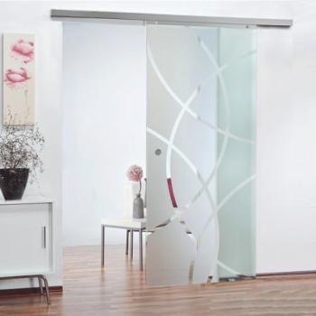 Porte coulissante 88 x 203 cm, décor cercles
