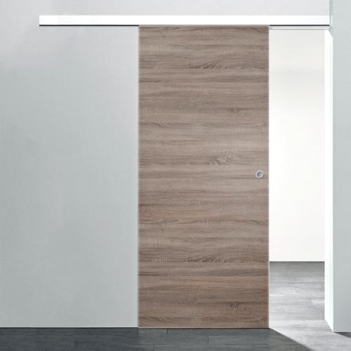 Porte coulissante 88 x 203 cm, chêne