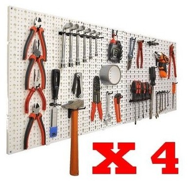 Panneaux perforés porte outils muraux - Lot de 4