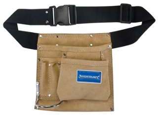 Ceinture-sacoche en daim 5 pochettes outils clous - Ceinture-sacoche en daim 5
