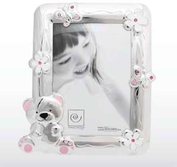 Cadre photo papillon rose Swarovski
