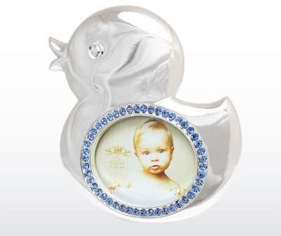 Cadre photo bébé poussin strass bleu