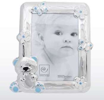 Cadre photo papillon bleu Swarovski
