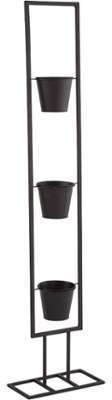 Porte plante en fer avec 3 cache-pots H128xL30xP15cm Porte plante en fer avec 3