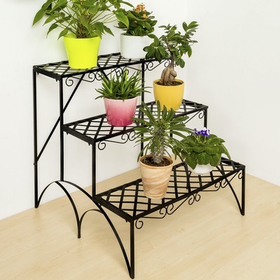 Escalier Porte Plantes Fleurs 3 Marches en Fer The
