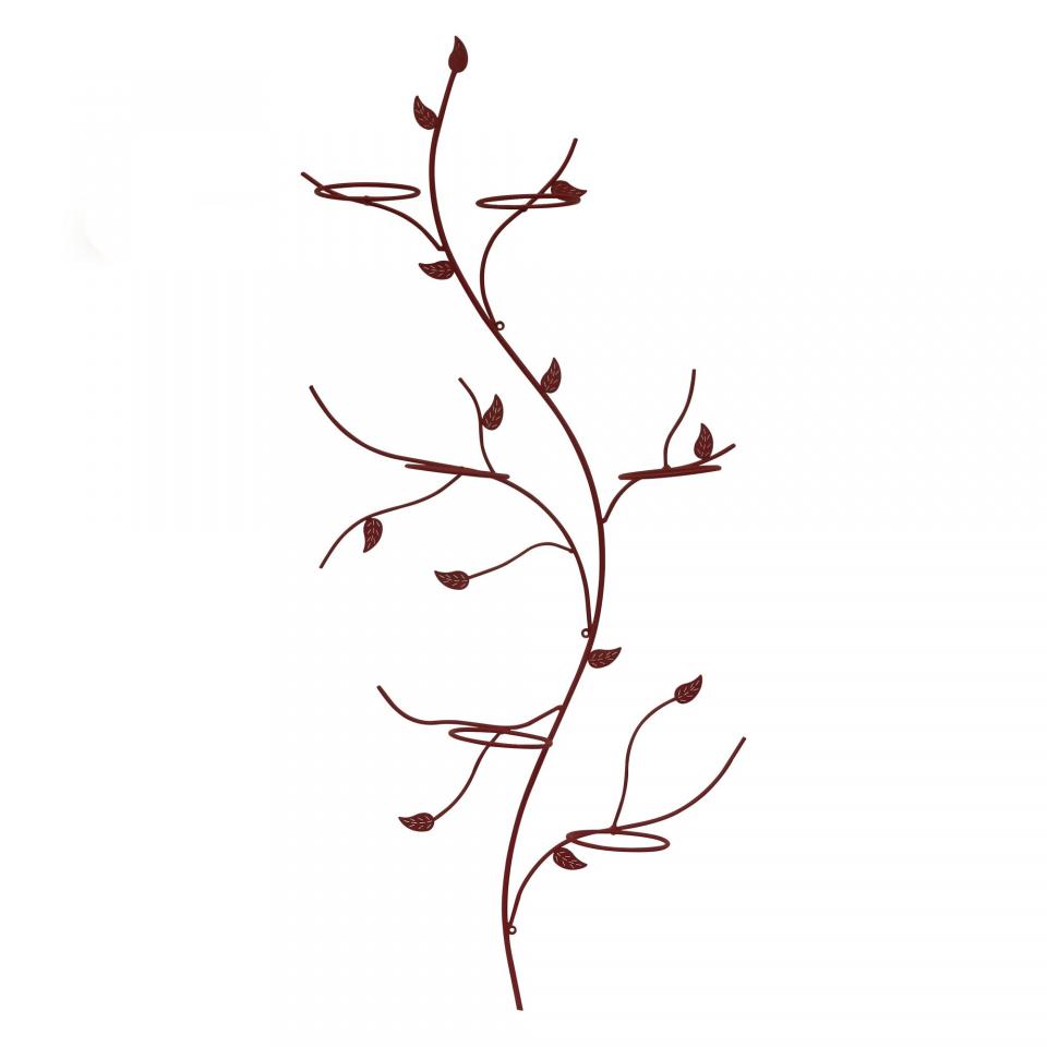 Porte plantes 6 supports en acier galvanisé rouge