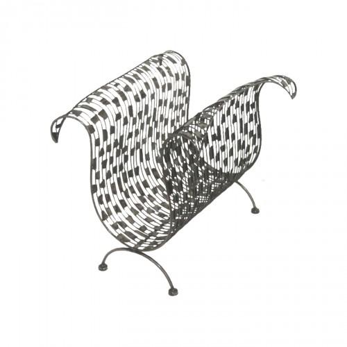Porte revues Design en Fer forgé gris acier