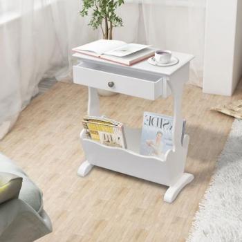 VidaXL Porte-revues Melrose Blanc