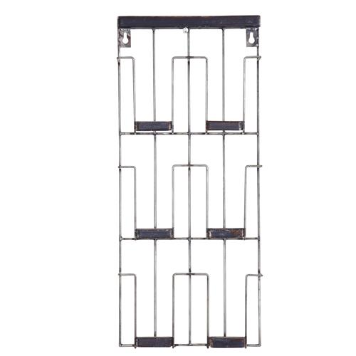 Porte cartes mural vertical en métal vieilli noir