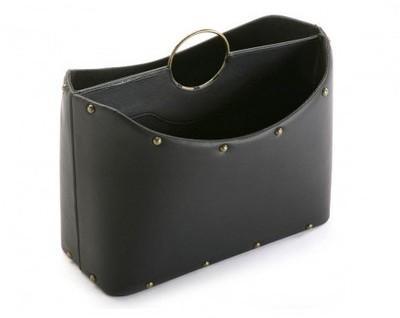 Porte revue design clouté noir Tempo 53 cm