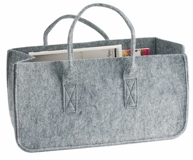 Porte revues en feutrine forme cabas Mellow - Gris