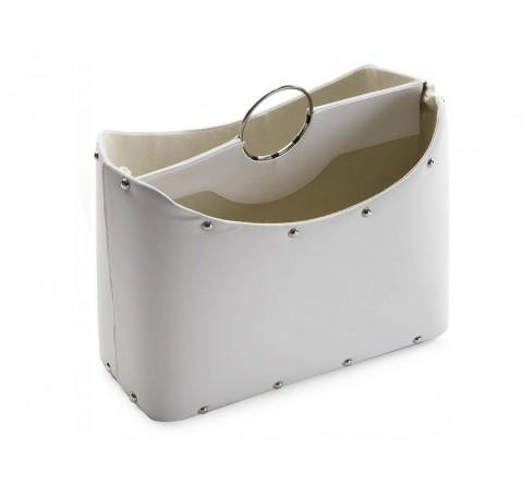 Porte revue design clouté blanc Tempo 53 cm