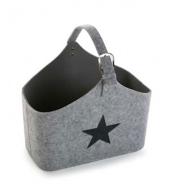 Porte Revues en Feutre Gris Étoile