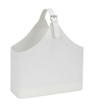 Porte Revues Similicuir Blanc