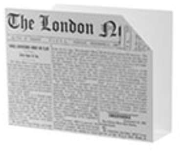 Porte revues London news métal blanc porte journau
