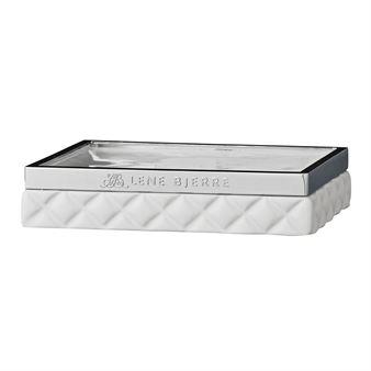 Porte-savon Portia blanc-argenté