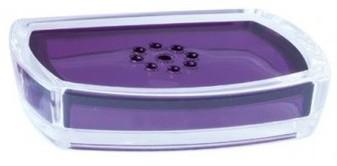Porte-savon violet et transparent en acrylique Porte-savon violet et transparent