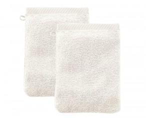 LIVING CRAFTS Lot de 2 Gants de Toilette - Ecru -