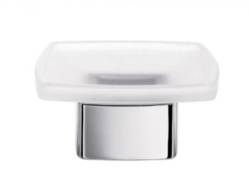 Porte-savon à poser avec coupelle en verre satiné