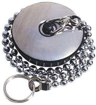 Bouchon inox évier de rechange diamètre 47 mm chaînette Bouchon inox évier de rechange