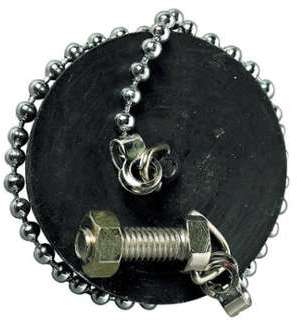 Bouchon noir évier de rechange diamètre 47 mm chaînette Bouchon noir évier de rechange