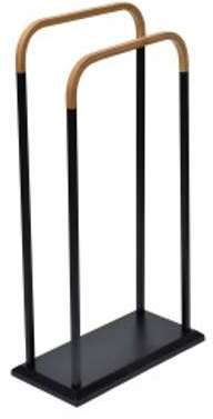 Porte serviette 2 bras Bambou et Noir Porte serviette 2 bras Bambou