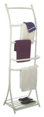 Porte serviette Corfou en métal 5 barres - blanc