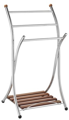 Porte-serviettes 3 barres Corfou - Bois et chrome