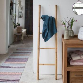 - Echelle porte serviette de salle de bain en bamb