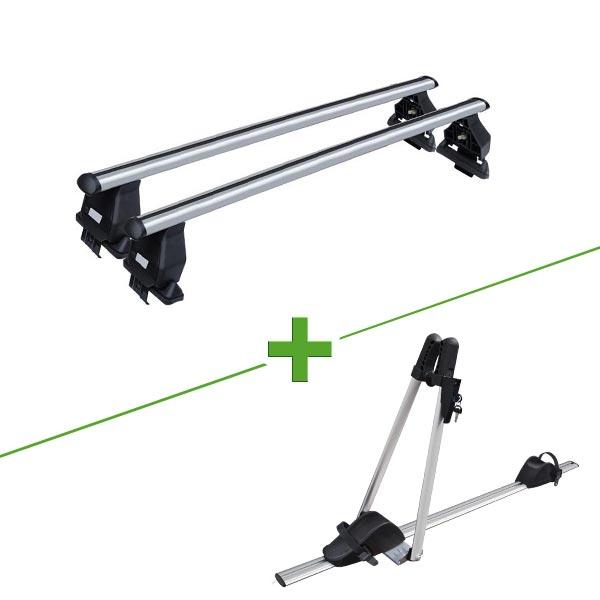 Pack barres et porte vélo MBO Tema alu + Asso comp