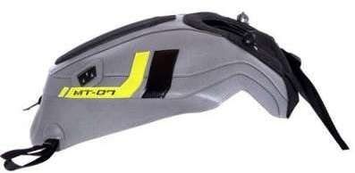 Yamaha MT 07 2014-2017 Acier noir mat Fluo Noir - Protège Yamaha MT 07 2014-2017 Acier