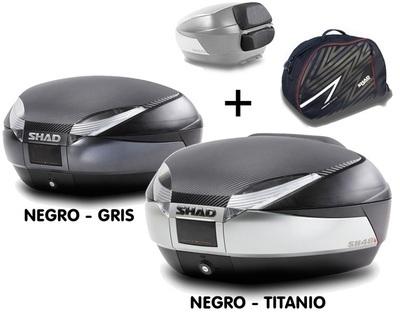 TOP CASE SH48 + DOSSERET + TAPA CARBONO