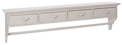 Porte-manteau mural 4 tiroirs + barre 125cm colori