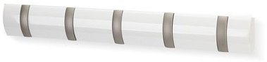 Patère Flip 5 accroches - blanc Patère Flip 5 accroches -