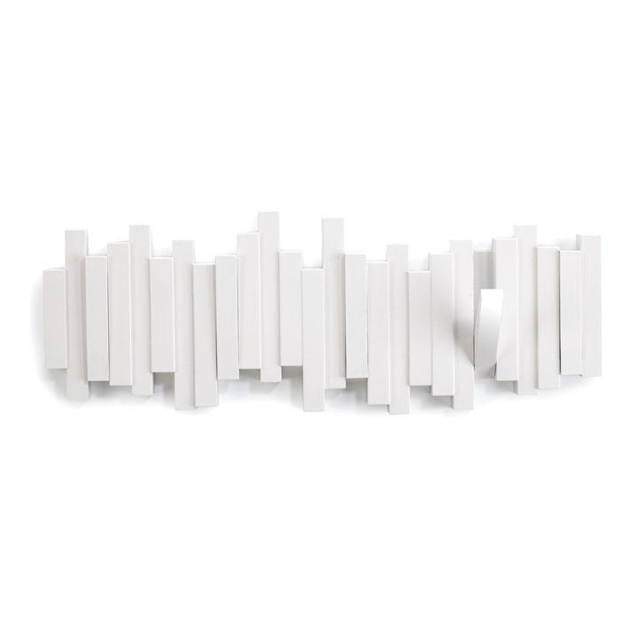 Patère Sticks 5 accroches rabattables - blanc Patère Sticks 5 accroches
