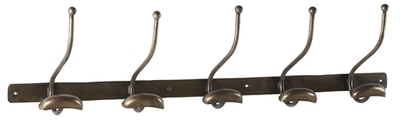 Porte-manteaux en fer patine laiton patère double