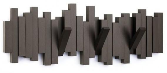 Porte Manteaux Mural Design Espresso Sticks Multi