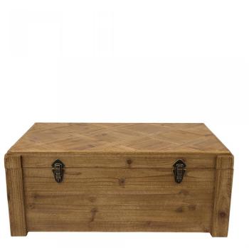 Malle de rangement vintage en sapin Lon Dutchbone