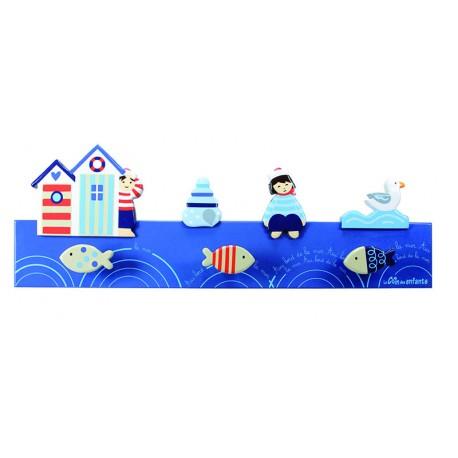 Porte-manteaux Bord de Mer bleu