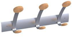 Patère à fixer Métal Bois Alba Métallisé/ bois